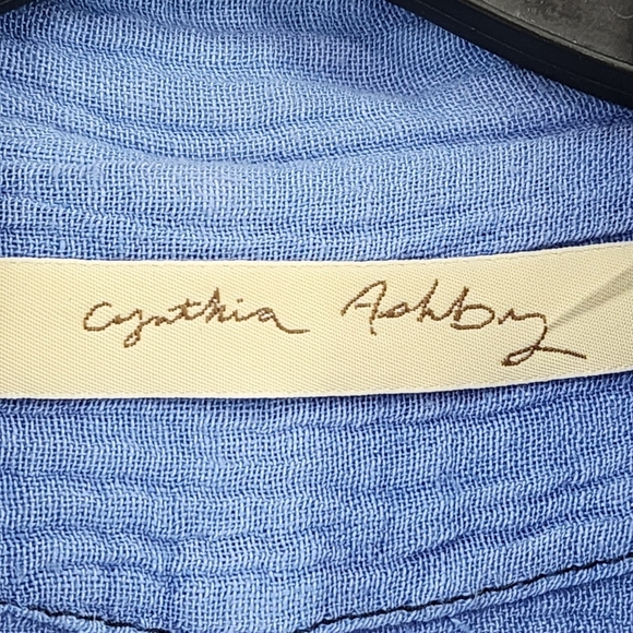 Cynthia Ashby Women's Gauze Asymmetrical Lagenlook Button Front Shirt - M - Picture 3 of 8